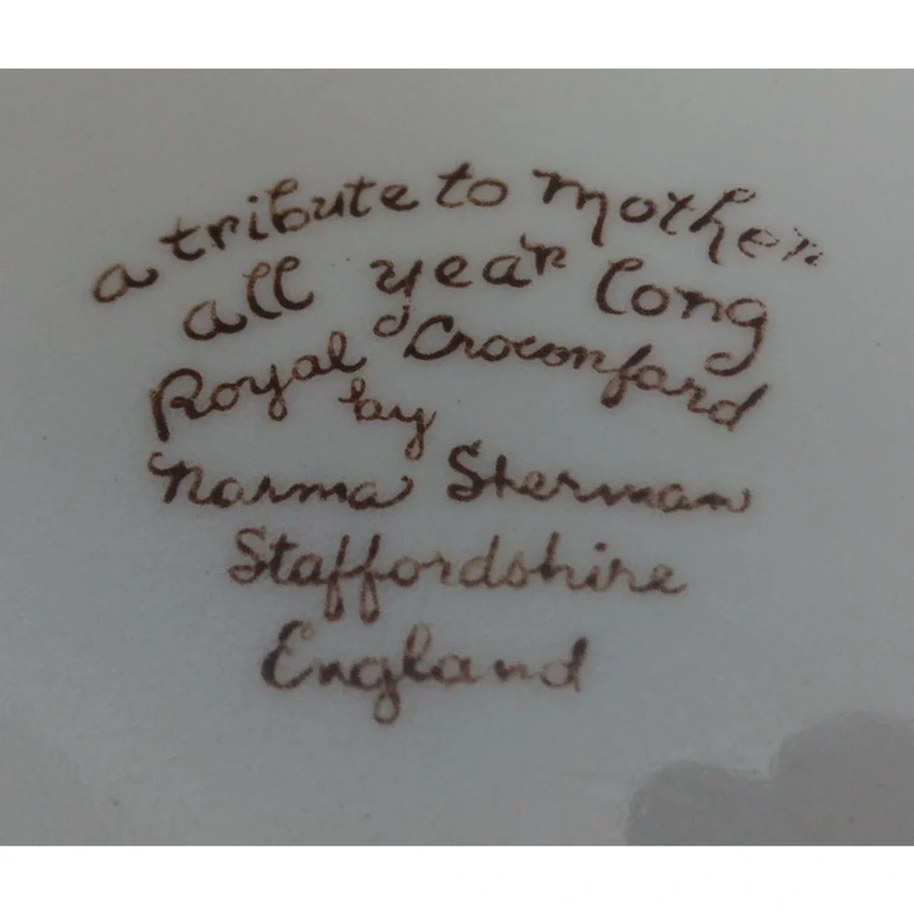 Vtg 1977 Royal Crownford Plate Norma Sherman A Good Mother Makes A Happy Home